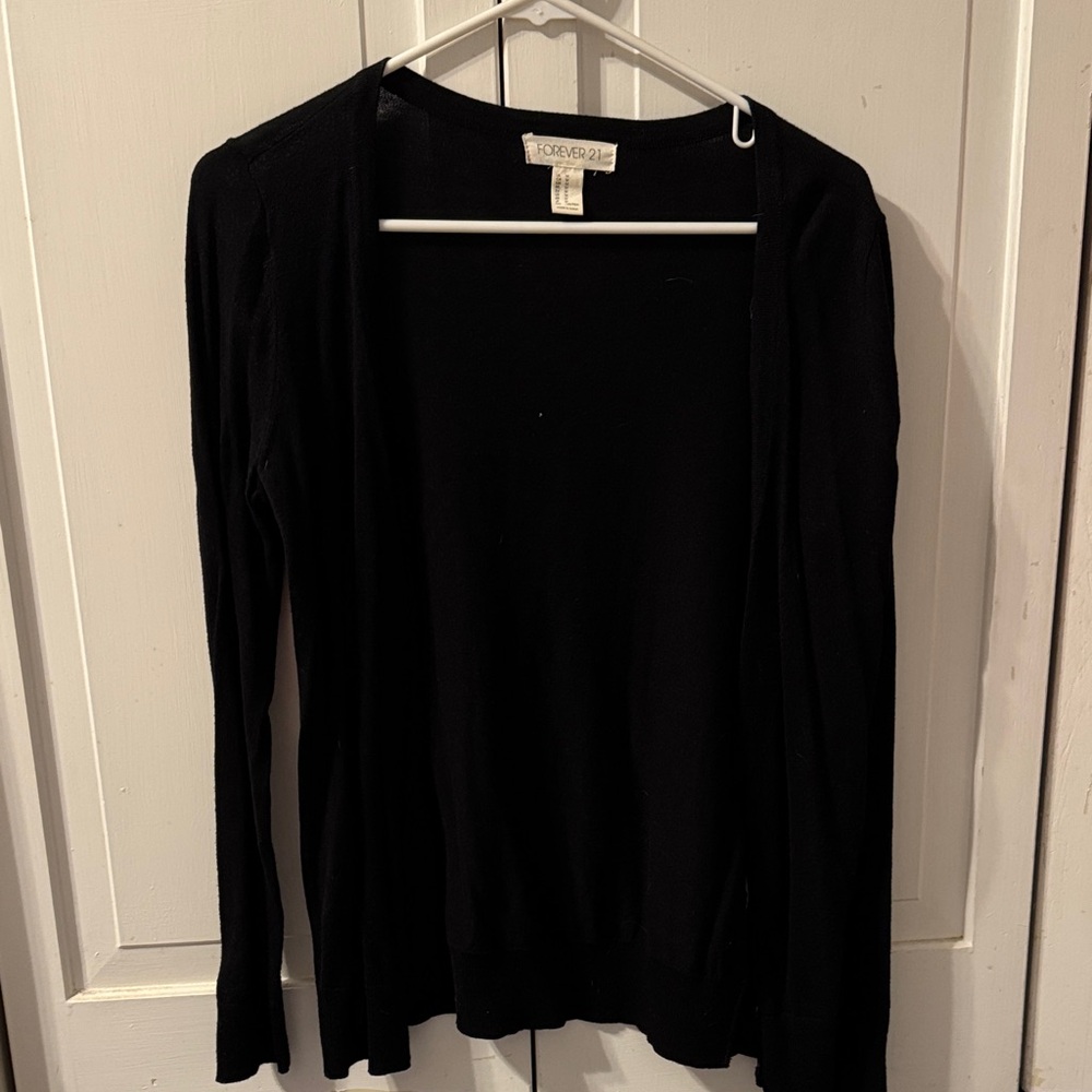 F21 Classic Black Cardigan